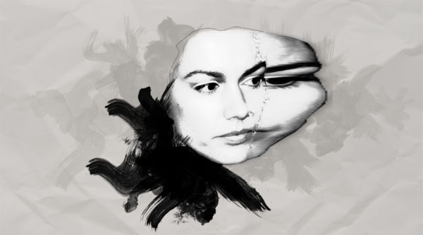 Create a 'Shattered Face' Graphic image 17
