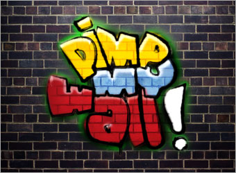 Paint Graffiti on Wall in Photoshop Tutorial: Final Result (Click to enlarge)