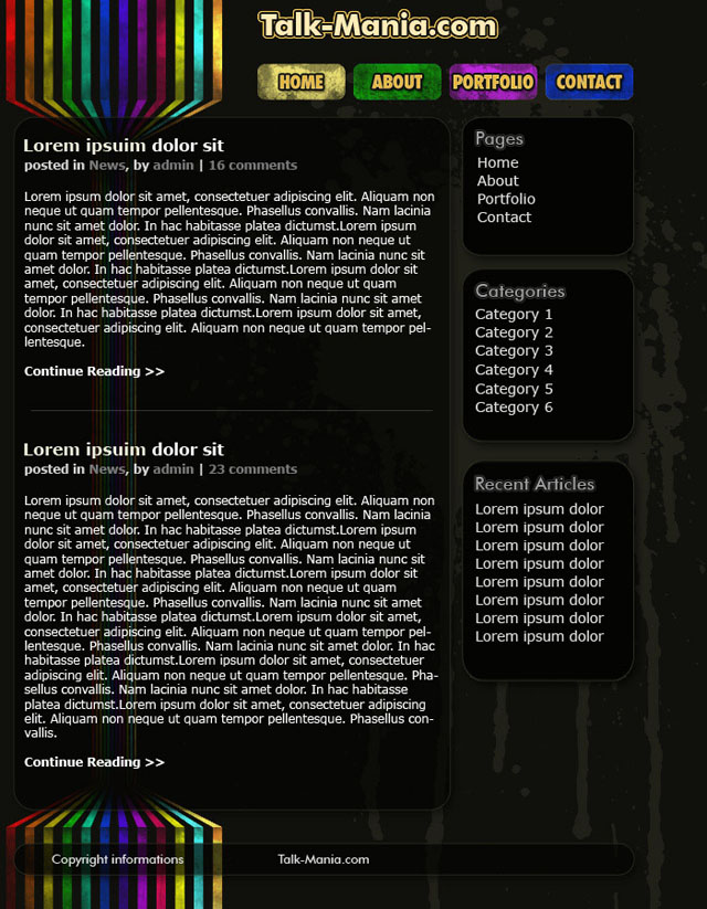 Perspective Lines Web Layout Tutorial: Final Result