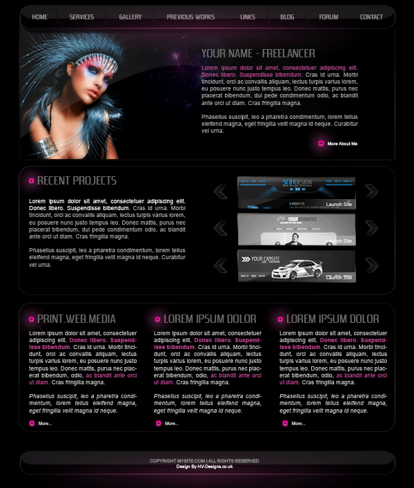 Web Design Layout #7 Tutorial: Final Result