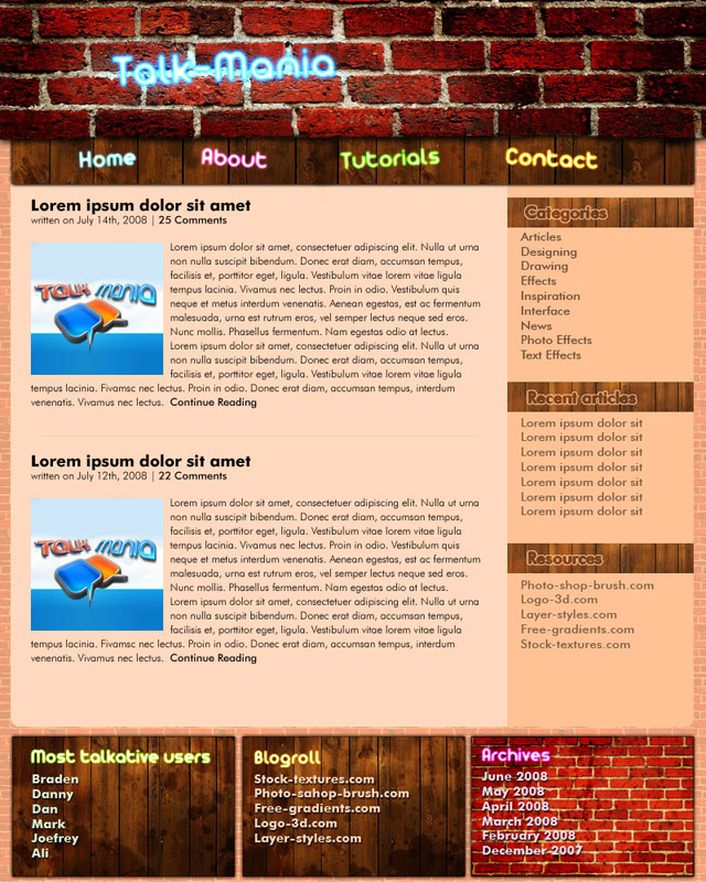 Nice Grunge Layout with Glowing Text Tutorial: Final Result