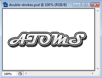 Double or Triple Stroke on Text Tutorial: Final Result