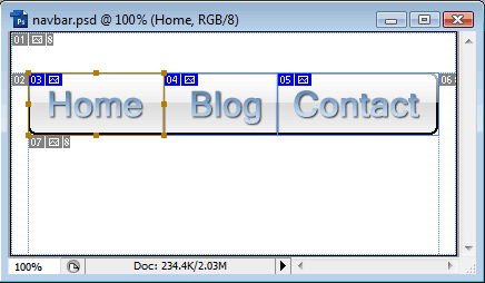 Creating and Exporting Web Navigation Bar with Slices image 14