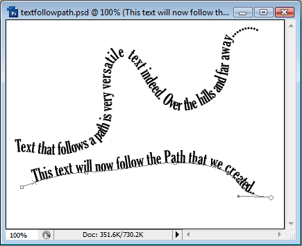 Making Text Follow a Path Tutorial: Final Result