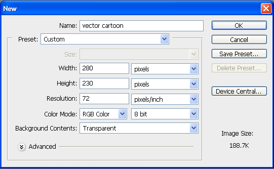 document setting in photoshop