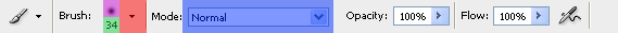 brush tool top bar