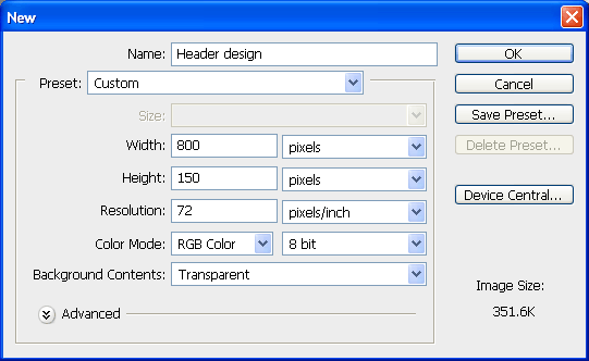 document values for header design