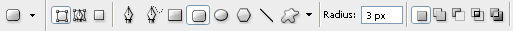 top bar - rounded rectangle tool