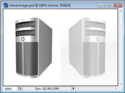 Creating a Mirror of an Image Tutorial: Final Result