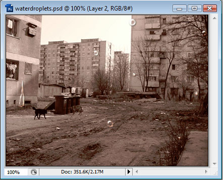 Creating Water Droplets Tutorial: Final Result