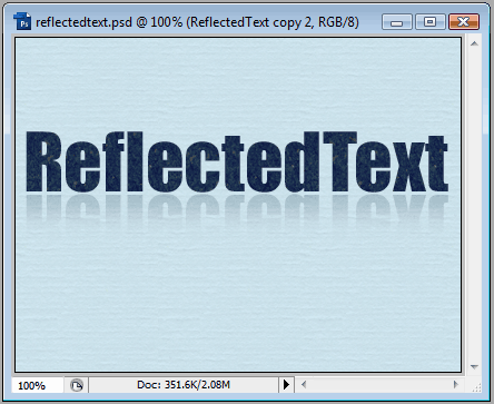 Glass-like Reflecting Text Tutorial: Final Result