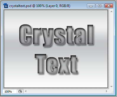 Crystal Looking Text Tutorial: Final Result