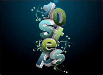 Create a 3D Flowery Text Effect image 16