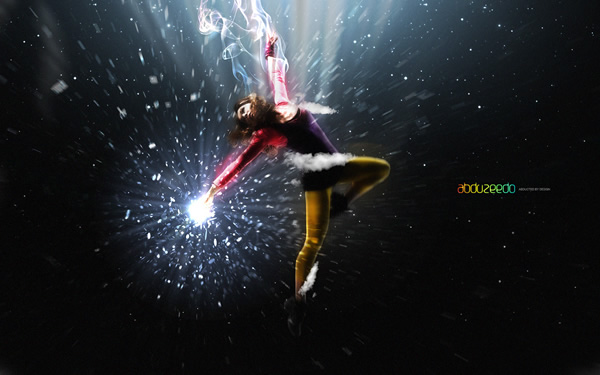 Flying Girl in Photoshop
