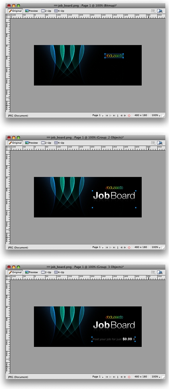 Abduzeedo Job Board banner in Fireworks image 6