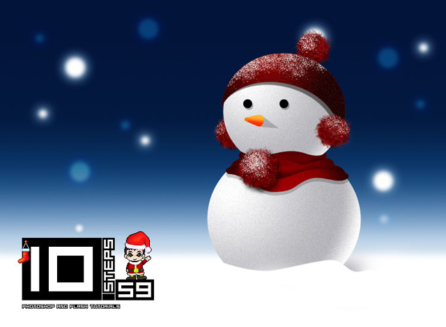 Draw your Snowman in Photoshop Tutorial: Final Result