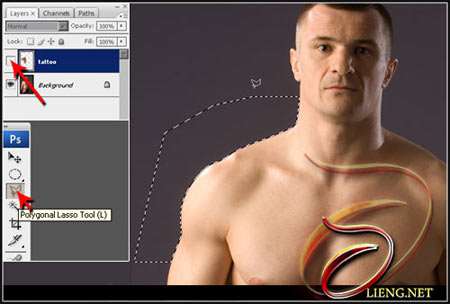 After you have selected the perfect shape around his shoulders make sure After you have selected the perfect shape around his shoulders make sure