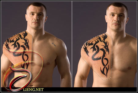 Select the tattoo layer and on the layers option, 