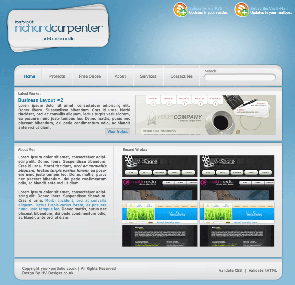 Portfolio Layout #9 Tutorial: Final Result