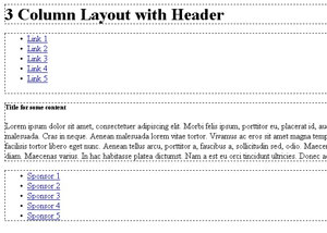 Three Column Layout with Header - Absolute Positioning image 2