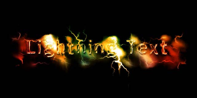 Realistic Lightning Text Effect Tutorial: Final Result