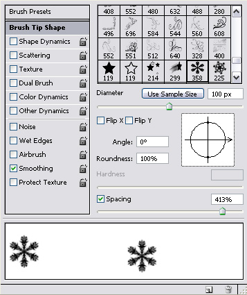 Now we are making a snowflake background. Download snowflake brush set ...