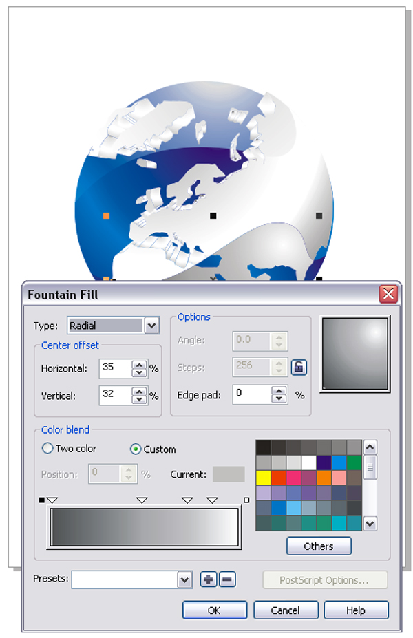 Draw 3D Earth image 13