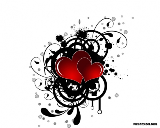 Hearts on a Sun Rays Background Wallpaper (Exclusive Tutorial)