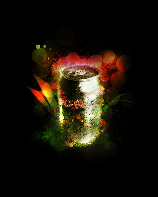 Make a Grassy and Flowery Soft Drink Can in Photoshop Tutorial: Final Result