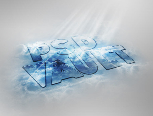 Translucent Text Effect with Sky and Cloud Tutorial: Final Result