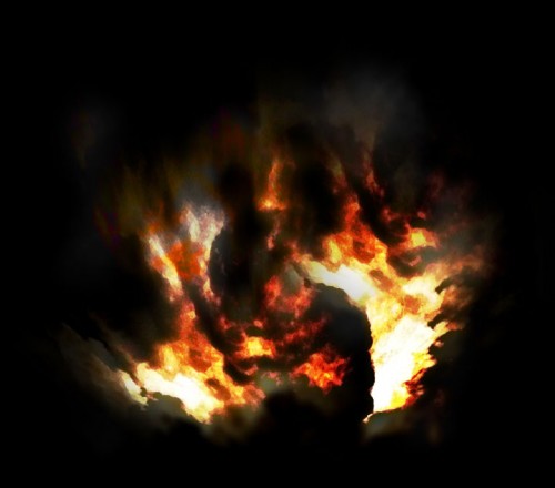 Transform a Cloud Photo into an Flaming Scene in Photoshop Tutorial: Final Result