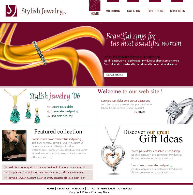 Jewelry Web Template Tutorial: Final Result