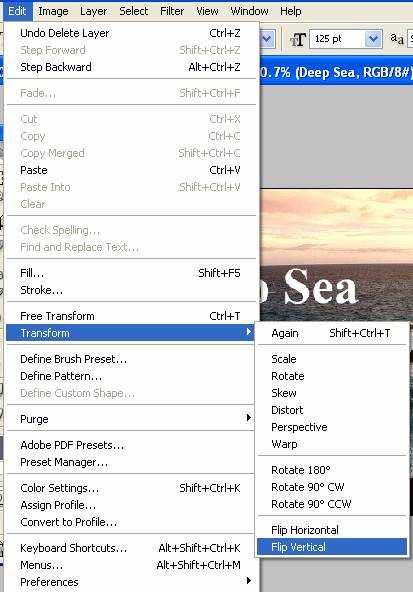 How to artificially generate text reflection on water surface image 9