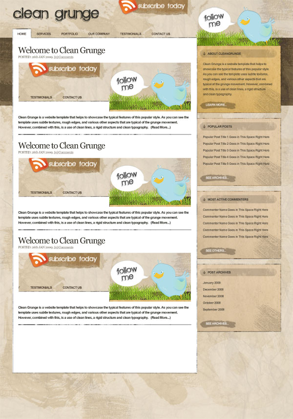 Making the 'Clean Grunge' Blog Design image 27