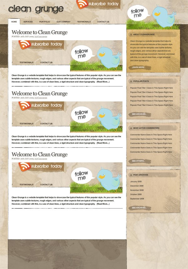 Making the 'Clean Grunge' Blog Design image 28
