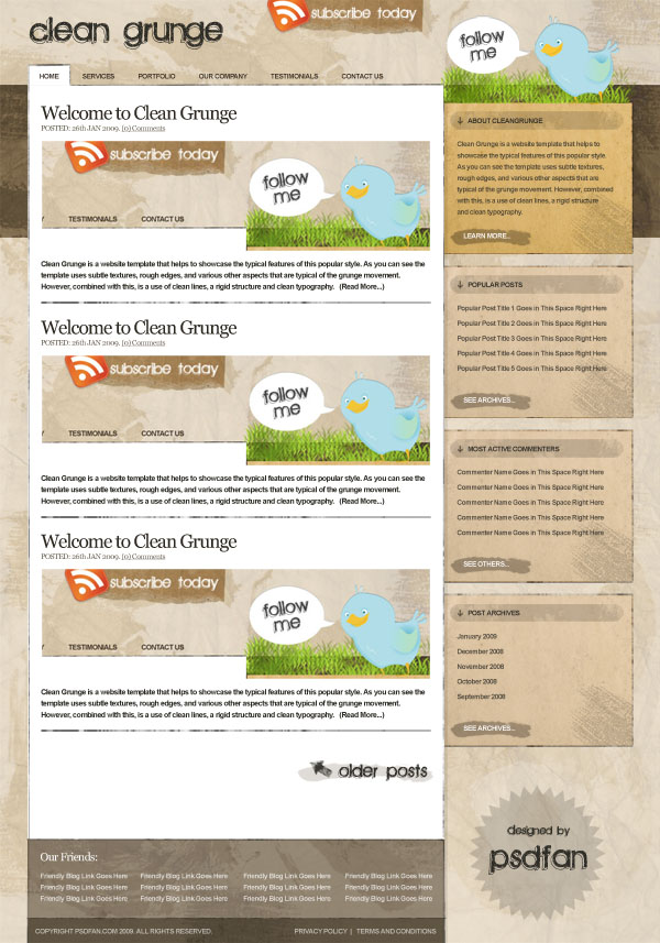 Making the 'Clean Grunge' Blog Design image 31