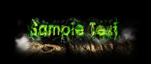 Design a Refreshing Natural Text Effect with Leaves and Wood Texture in Photoshop Tutorial: Final Result