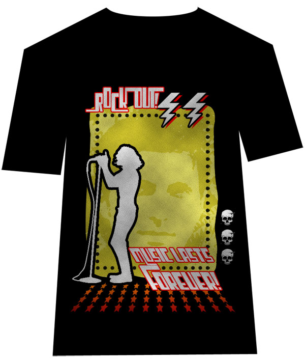 Design a Retro, Rock T-Shirt Design Tutorial: Final Result