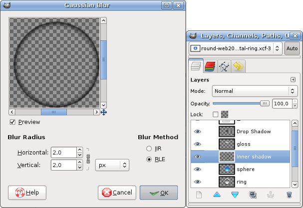 Round Web 2.0 Button with a Metal Ring image 22