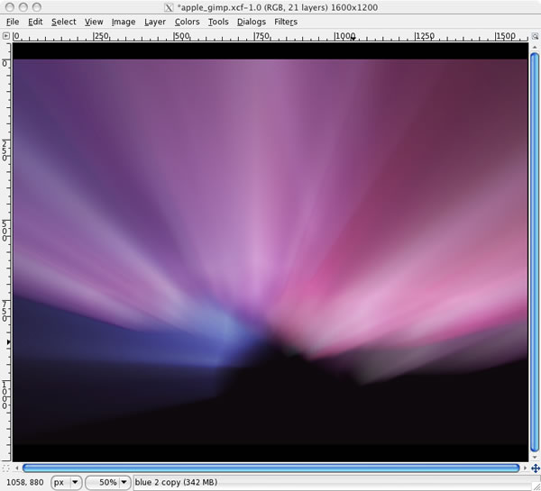 Leopard's Aurora Borealis wallpaper in GIMP image 11