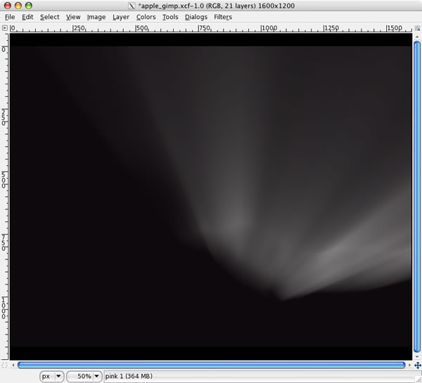 Leopard's Aurora Borealis wallpaper in GIMP image 6