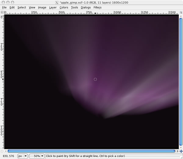 Leopard's Aurora Borealis wallpaper in GIMP image 8