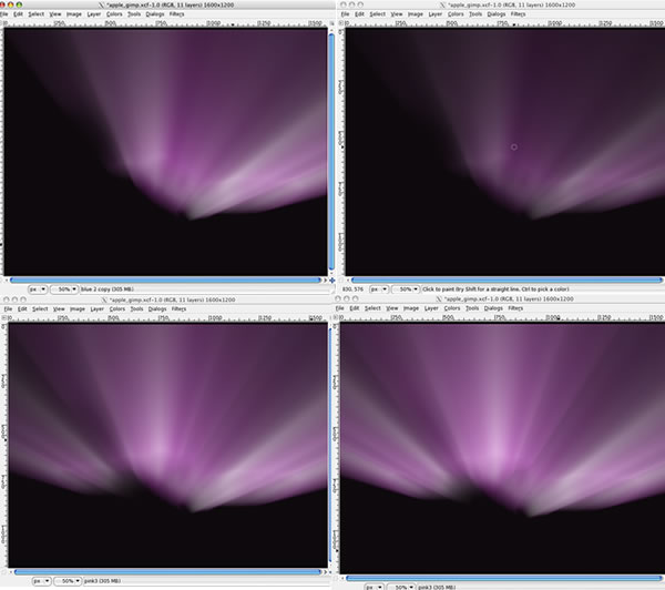Leopard's Aurora Borealis wallpaper in GIMP image 9
