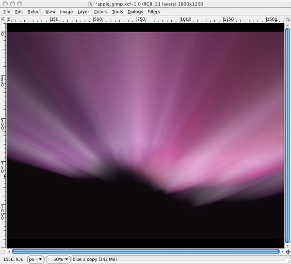 Leopard's Aurora Borealis wallpaper in GIMP image 10