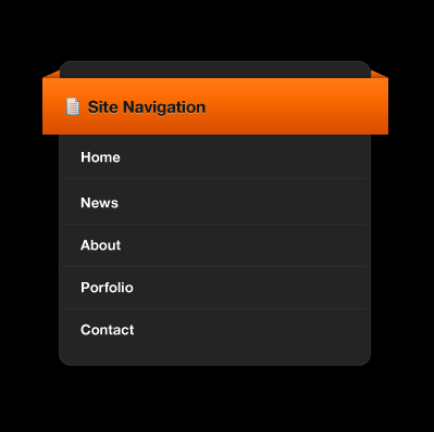 Content Box With Orange Banner Heading