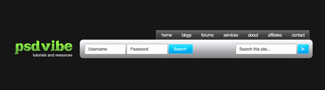 Clean Gray Header Design Tutorial: Final Result