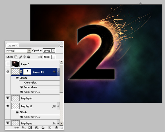 Striking Text Effect Using Glows and Blends image 11