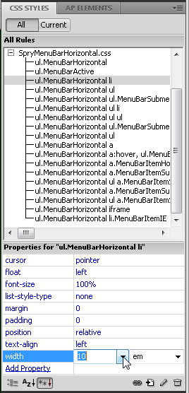 Edit an AJAX Drop-Down Menu in Dreamweaver image 8