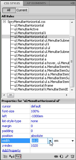 Edit an AJAX Drop-Down Menu in Dreamweaver image 9