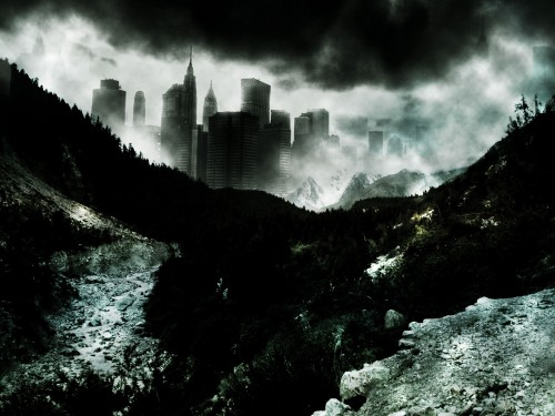 Design a Dark and Misty Mountain with Distant City Scene in Photoshop image 20